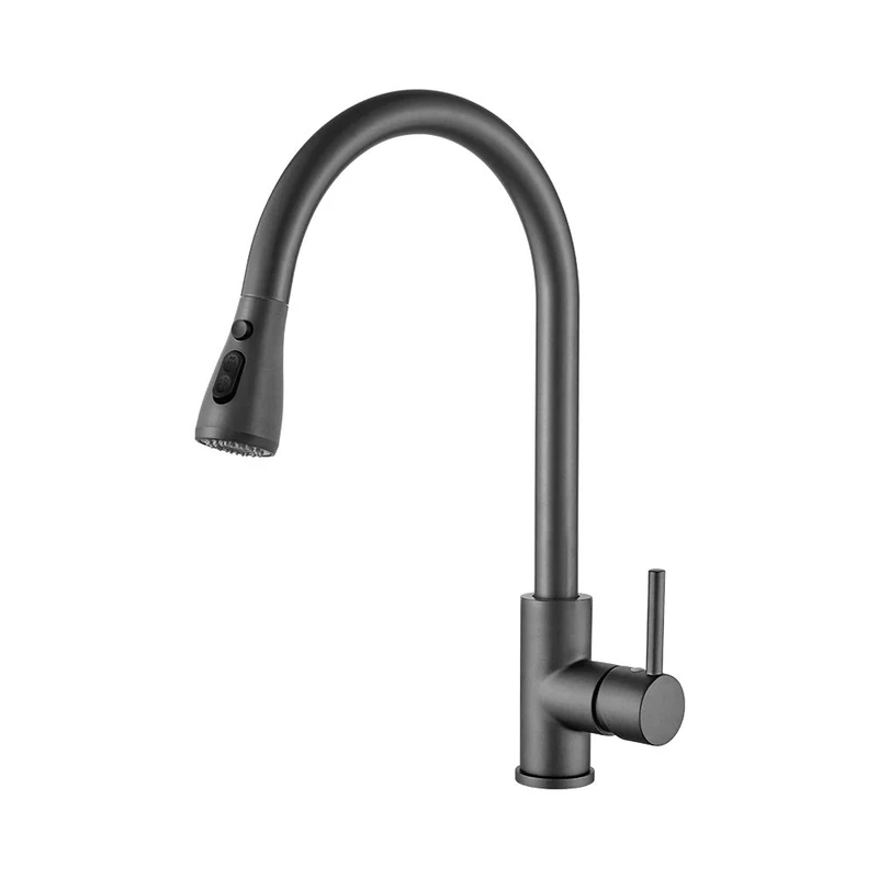 Ibergrif, Pull-Out Kitchen Tap with Hand Shower, Single Lever Sink Mixer