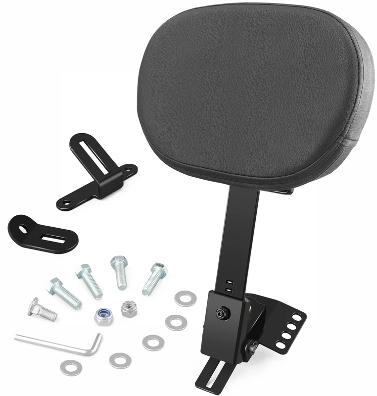 Adjustable Plug-in Driver Rider Backrest Custom Kit for Harley Electra Glides 1997-2023 Made Fit for Touring Models Road King Street Glide (Gloss Black)