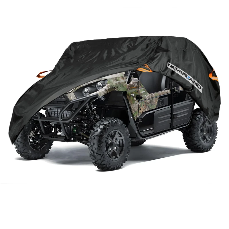 NEVERLAND UTV Cover Heavy Duty Ranger Cover Waterproof 4-6 Seater Side by Side Covers 4 Door All Weather Storage Reflective Strip Compatible with Polaris RZR XP Can Am Defender Maverick Yamaha SxS