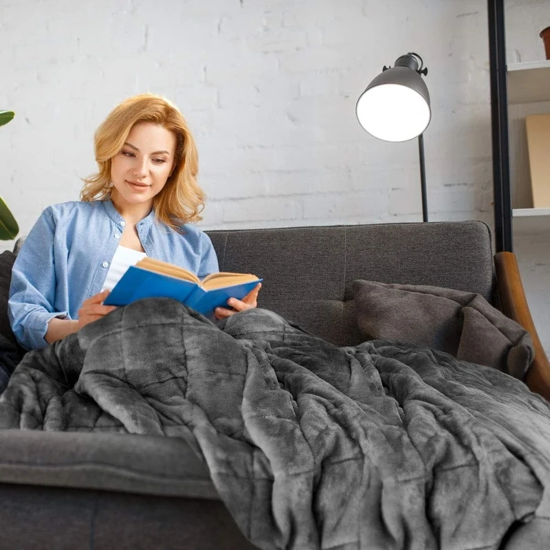 Emma Barclay Weighted Sherpa Blanket in Grey - 60x80 (150x203cm)