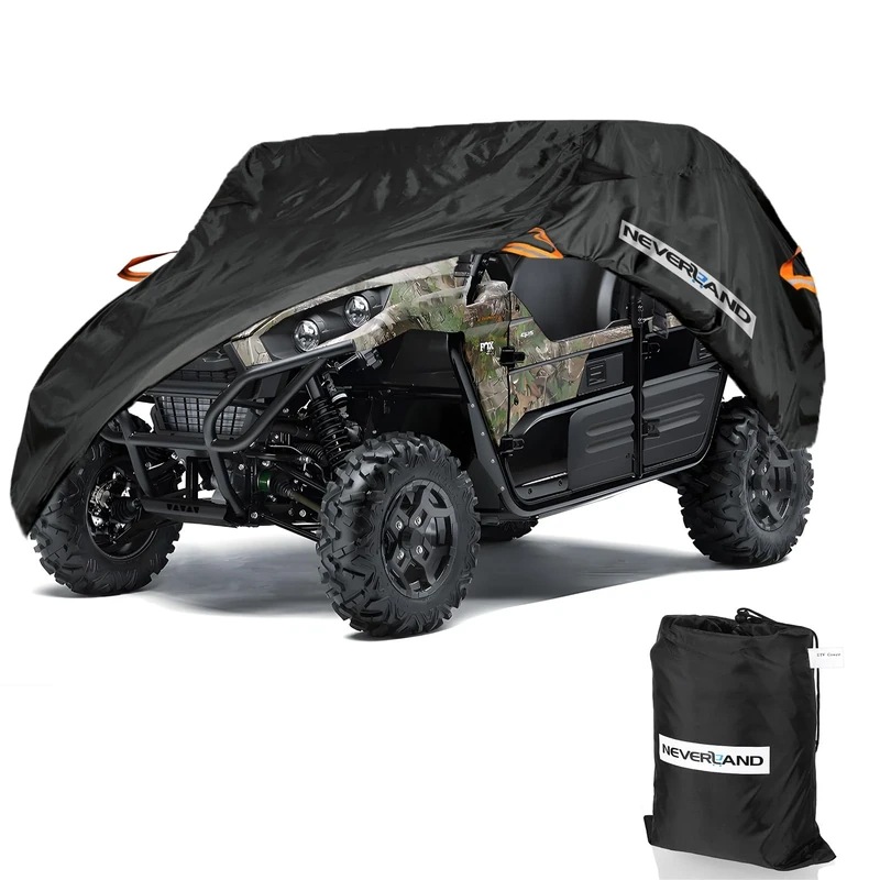 NEVERLAND UTV Cover Heavy Duty Ranger Cover Waterproof 2-3 Seater/4-6 Seater Side by Side Covers 4 Door All Weather Storage with Reflective Strip Compatible with Polaris RZR General Can-Am Yamaha SxS