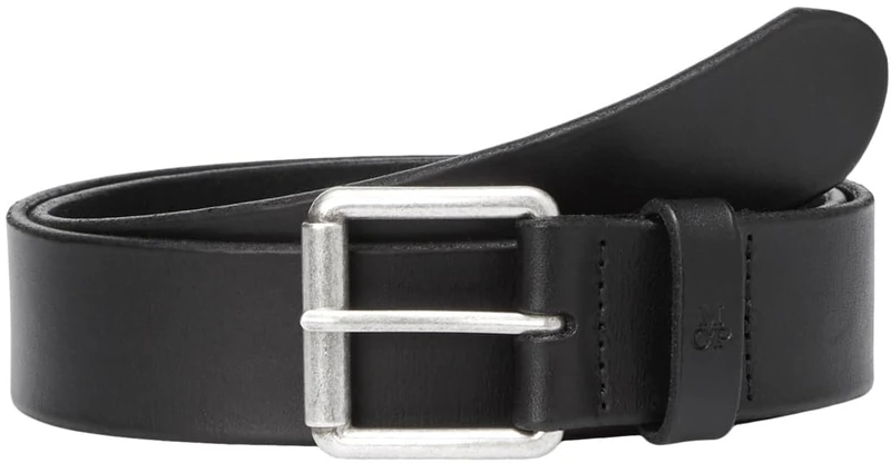 Marc OߴPolo Men’s Leather Belt with Metal Buckle, Black (Black), 110 cm - Image 1