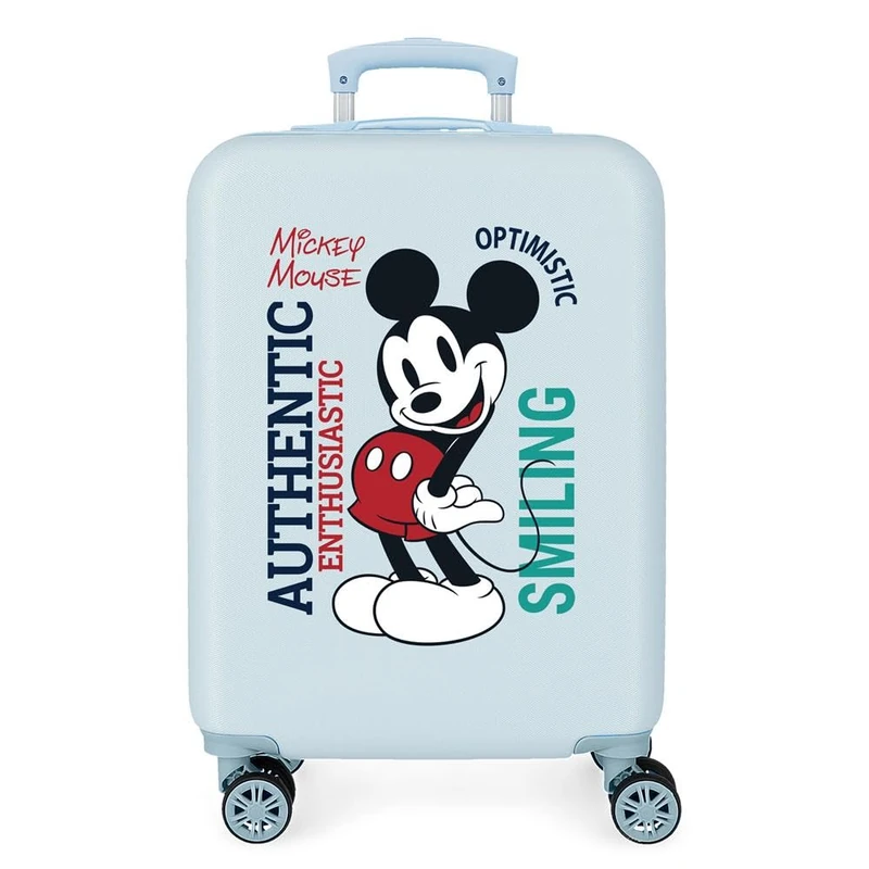 Disney Mickey Original Cabin Suitcase Blue 38 x 55 x 20 cm Rigid ABS Side Combination Closure 34L 2 kg 4 Double Wheels Hand Luggage