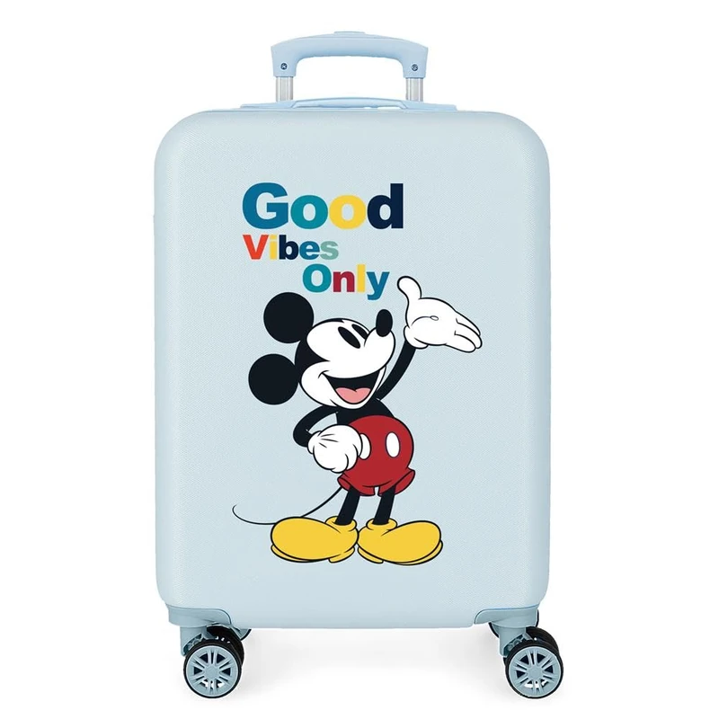 Disney Mickey Original Cabin Suitcase Blue 38 x 55 x 20 cm Rigid ABS Side Combination Closure 34L 2 kg 4 Double Wheels Hand Luggage