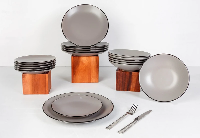 Cosy & Trendy Speckle Grey 1904262 18-Piece Dinner Set for 6 People
