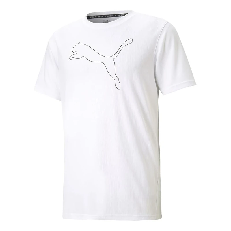 PUMA Men's Performance Cat Tee T-Shirt, White, Small