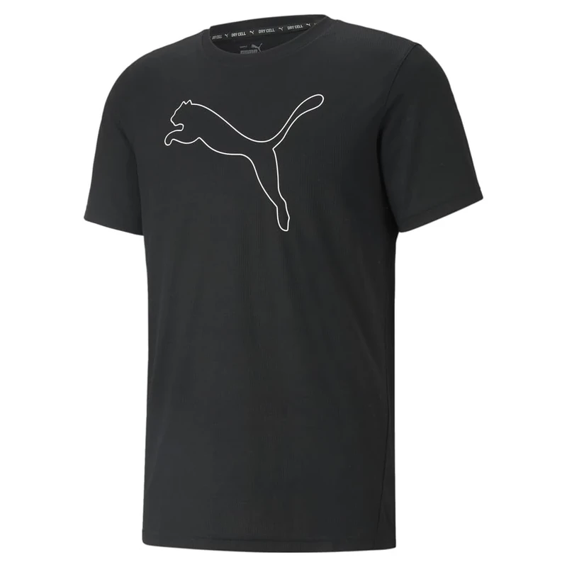 PUMA Men's Performance Cat Tee T-Shirt, Black, S