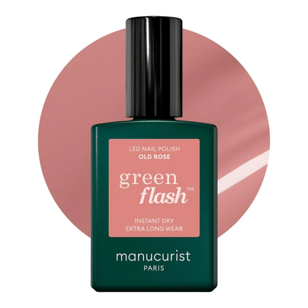 MANUCURIST • Green Flash LED Gel Nail Polish • Vegan • 12-Free, Plant-Based (57%) Gel Polish • Made in France • 0.5 fl oz (OLD ROSE)