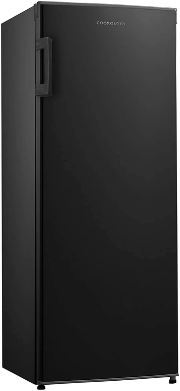 Cookology CTFR235BK Tall Freestanding Upright Larder Fridge, 55W x 142H CM, 235 Litre with Adjustable Temperature Control and Legs, LED Light and Reversible Door - In Black