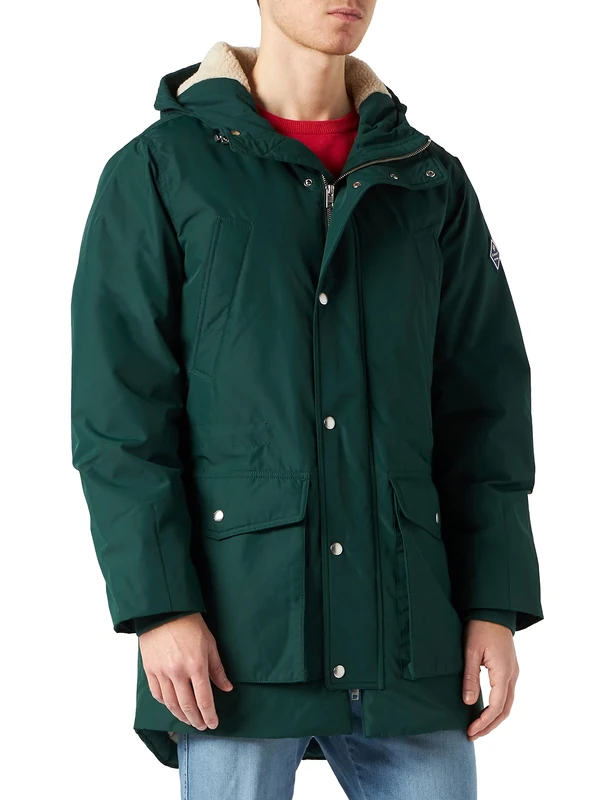 GANT Men's D2 Everyday Parka, Tartan Green, XS