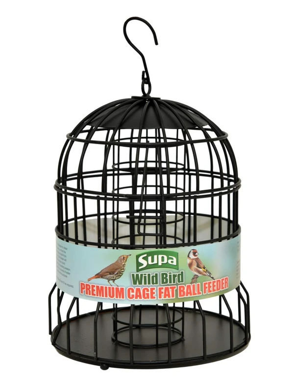 Supa Premium Wild Bird Cage Fat Ball Feeder, Deters Squirrels and Larger Birds Such As Doves & Pigeons