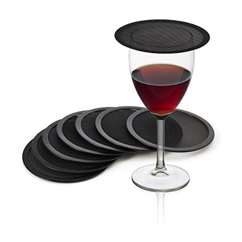 Gourmet Basics by Mikasa Drink Covers with Bug Screen, Black - Image 1