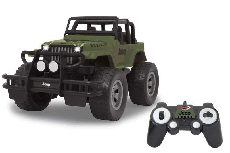 JAMARA Jeep Wrangler Rubicon 405054 – 1:12 2.4 GHz – 9 km/h, light front/rear-gripped profiled off-road tyres, front trammer ensures a bulky appearance, track adjustable