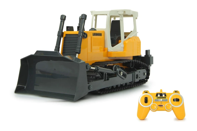 JAMARA Liebherr 405057 Bulldozer 1:20 2.4 GHz Programmable Functions Realistic Motor Sound (can be switched off), Shovel Lift/Lower/Tilt, Scarifier Up/Down (Manual)