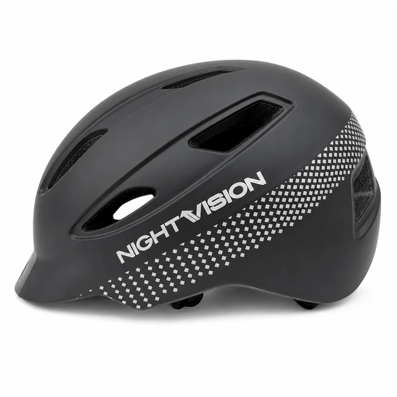 Altura Nightvision Cycling Helmet Matte Black S/M - Adult Road Bike and Commuter Helmet, Lightweight In-Mould Construction, Integrated Peak, Reflective Details