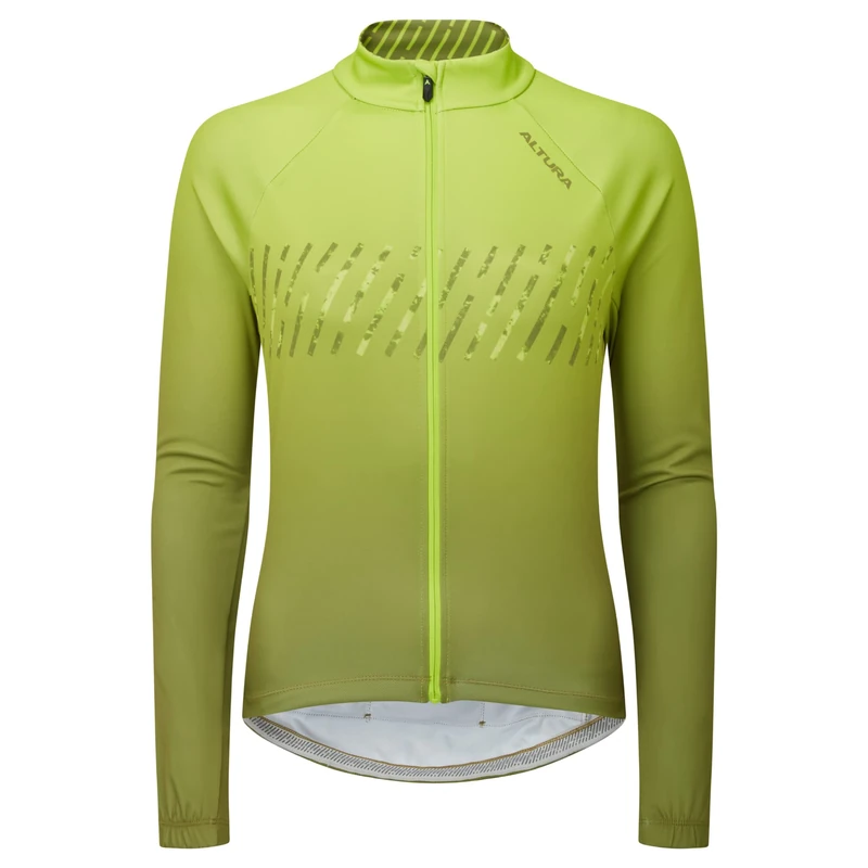 Altura Womens Airstream Long Sleeve Thermal Reflective Cycling Jersey - Lime - 10