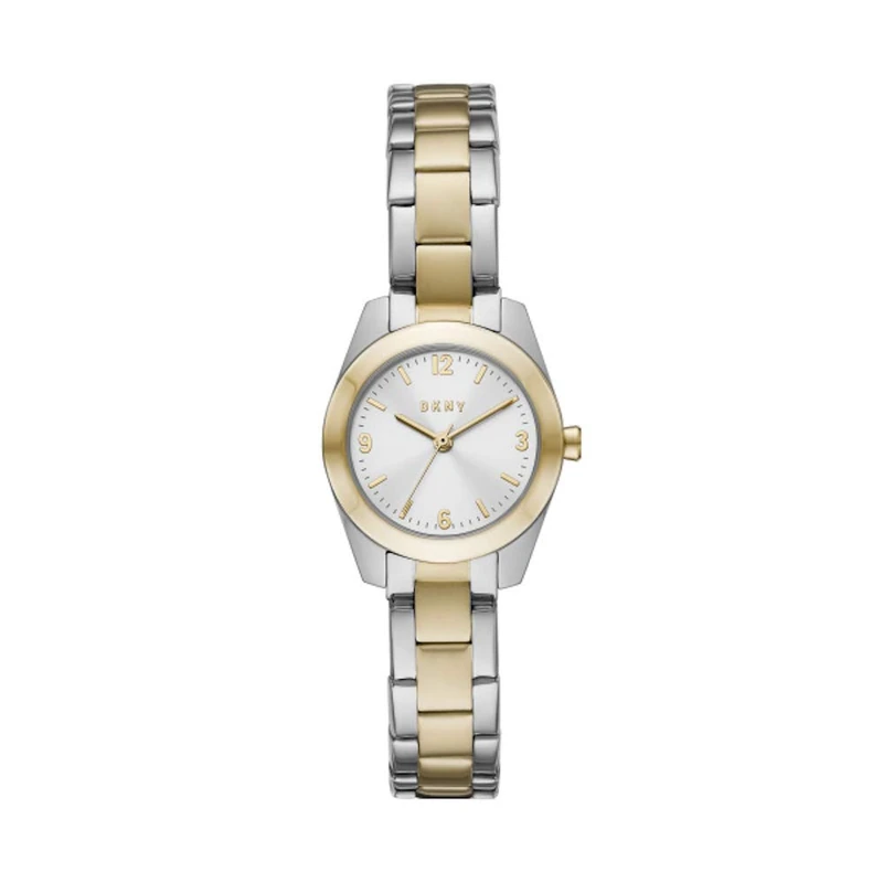 DKNY Watch for Women Nolita, Three Hand movement, 26mm 2T Silver/Gold Stainless Steel case with a Stainless Steel strap, NY2922