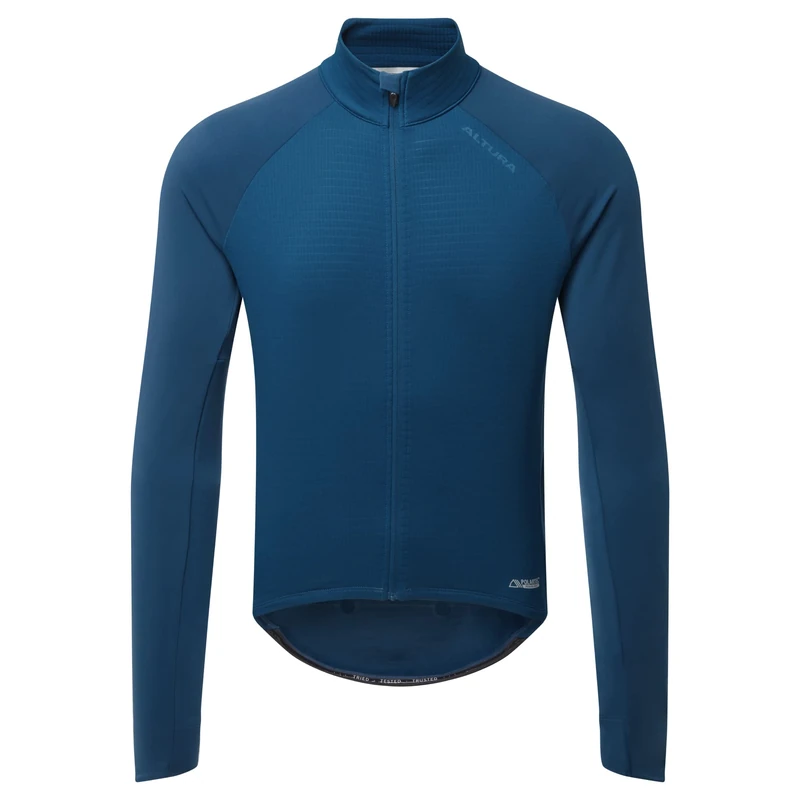 Altura Mens Icon Long Sleeve Windproof Reflective Thermal Cycling Jersey - Navy - Small