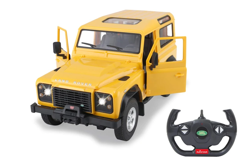 JAMARA 403135 - Land Rover Defender 1:14 2.4 GHz manual door - 11 km/h, faithful finish, detailed interior, LED driving light, doors can be opened manually