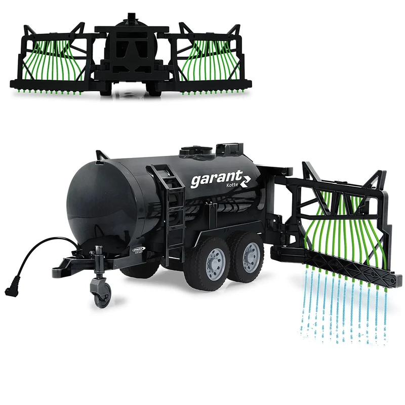 JAMARA Garant 405236 Barrel Trolley with Hose Distributor - 450 ml Tank, Spray Function On/Off, Front Towing Hitch, Manual Fold-Out Hose Distributor, Black