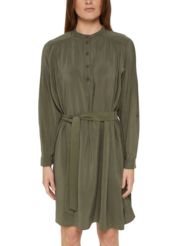 ESPRIT Women's Dress, Dark Khaki, 8