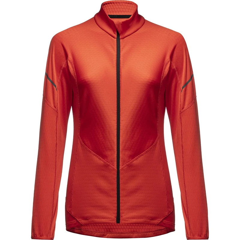 GORE WEAR Women's Thermo Long Sleeve Zip Shirt, Multifunctional, GORE Selected Fabrics, 34, Fireball