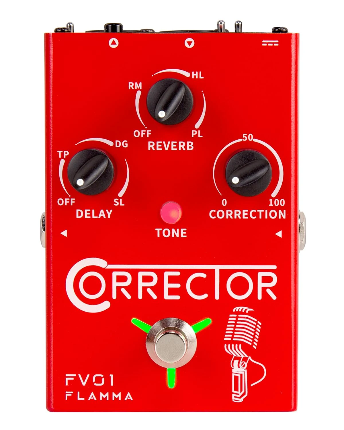 FLAMMA FV01 Vocal Effects Processor Pitch Correction Voice Pedal Vocal Stompbox Microphone Amplifier for Singer Live Singing Streaming Recording with Delay Reverb Acoustic Guitar Playing