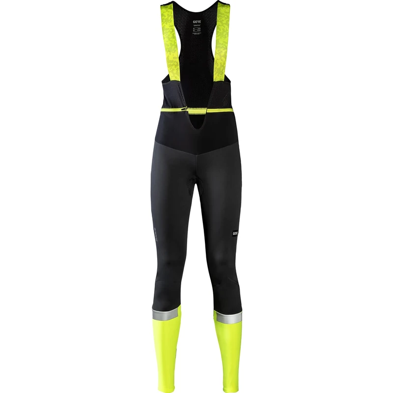 GORE WEAR Women's Ability Thermo Bib Tights+, GORE-TEX INFINIUM, 38, Black/Neon Yellow