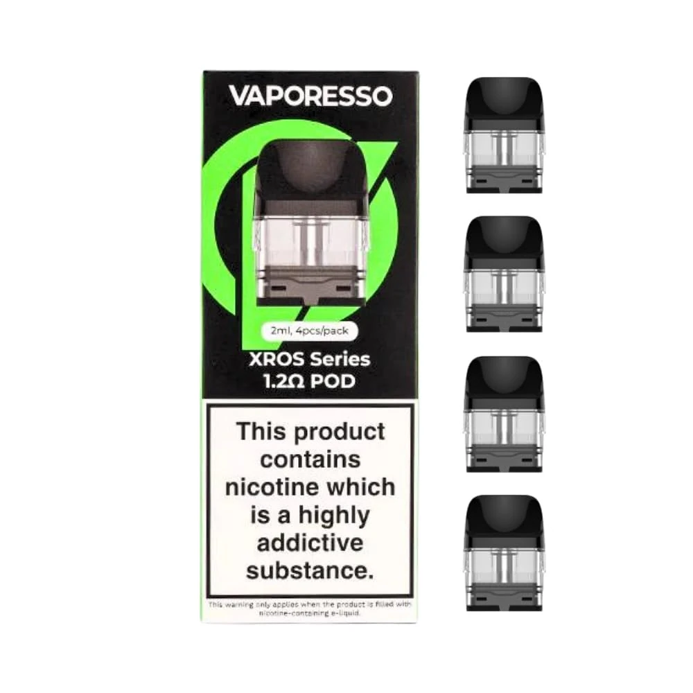Vaporesso XROS Replacement PODs, 1.2 Ohm, Pack of 4, High Flavor Delivery, Leak-Resistant Design, Long-Lasting Performance, Vaporesso Vaping PODs, No Nicotine