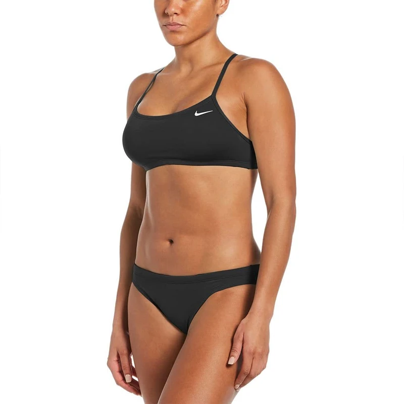 NIKE Racerback Bikini Set for Women, Womens, Bikini, NESSA211-001, Black, XS