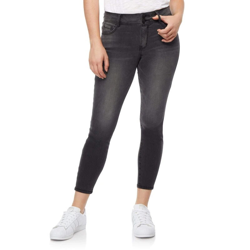 WallFlower Women's High Rise Instaflex Flirty Curvy Skinny Jeans, Dante, 15