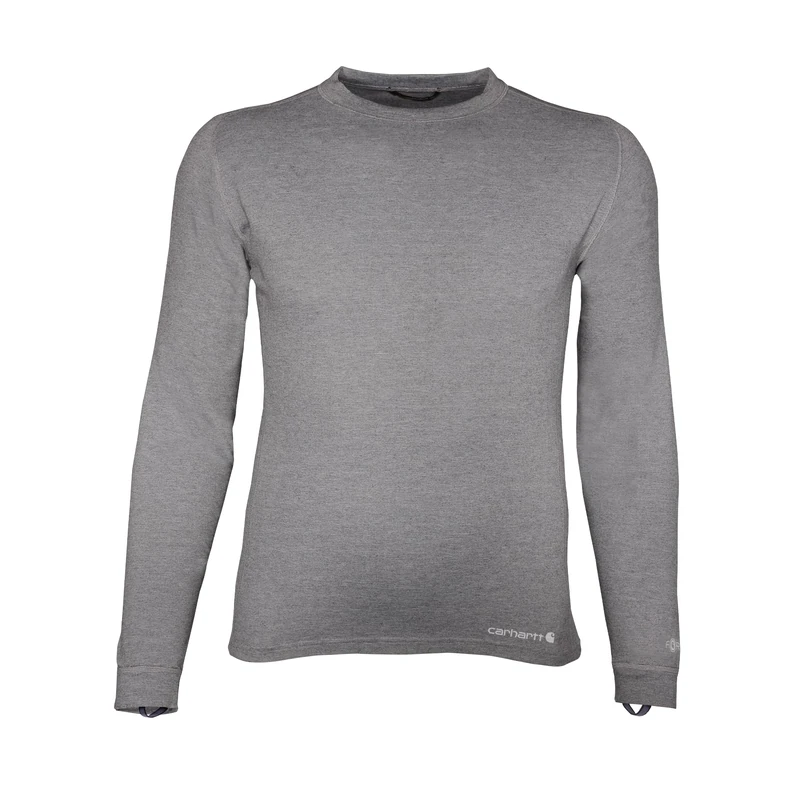 Carhartt Men's Force Heavyweight Knit Base Layer Crewneck Top, Shadow Heather, S