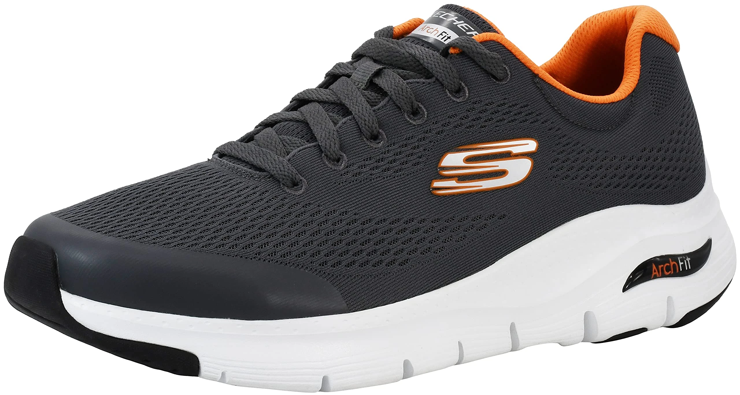 Skechers Men's Arch Fit Oxford Charcoal/Orange 10 M US
