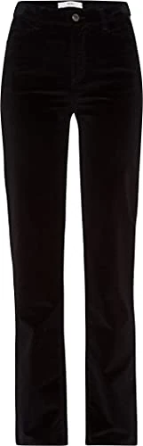 BRAX Women's Style Carola Velvet Five Pocket Pants, Black, 32W x 34L
