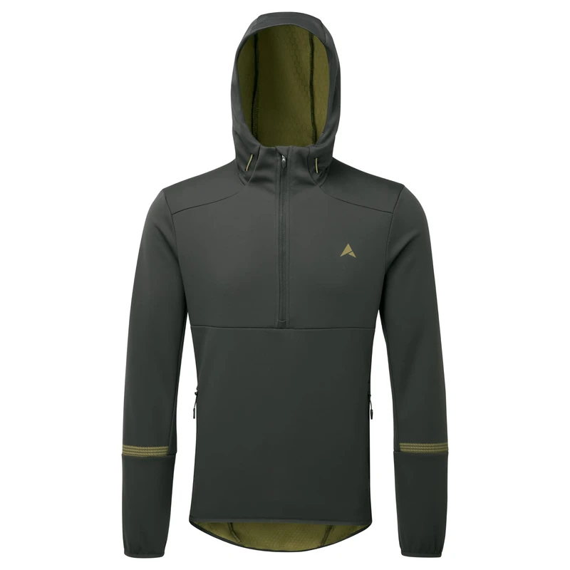 Altura Mens Grid Softshell Thermal Reflective Half Zip Cycling Jacket - Carbon/Orange - Large