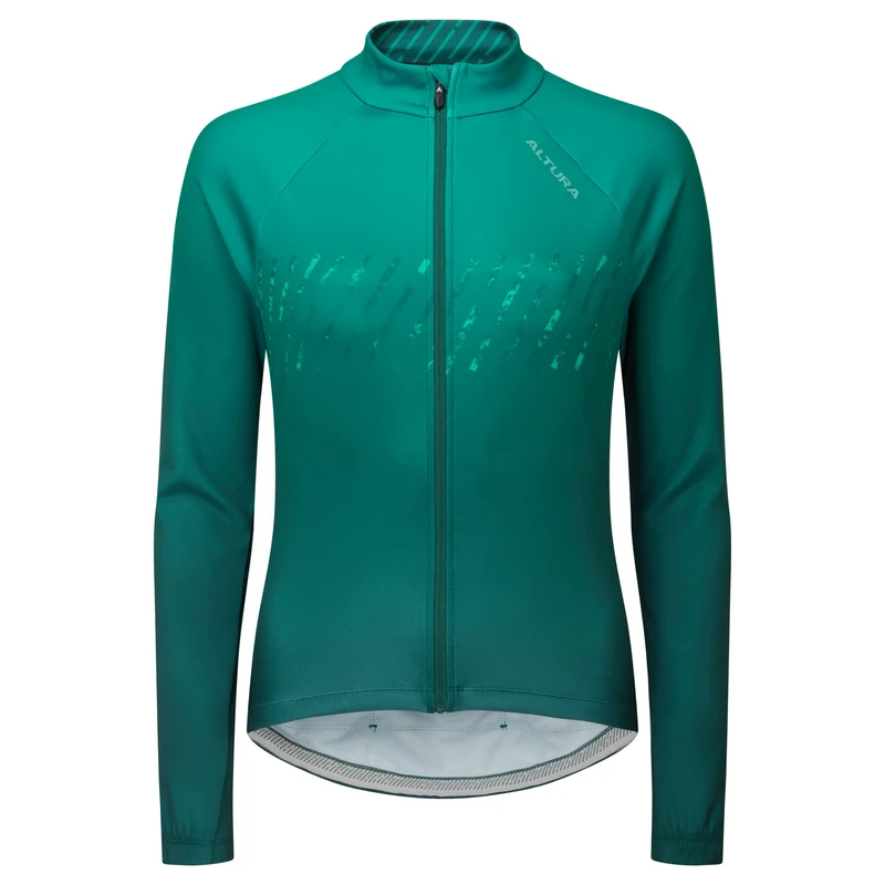 Altura Womens Airstream Long Sleeve Thermal Reflective Cycling Jersey - Dark Green - 8