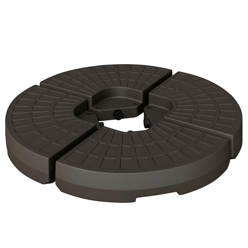 Outsunny 4 PC Portable Parasol Base - 100kg Water/Sand Fillable