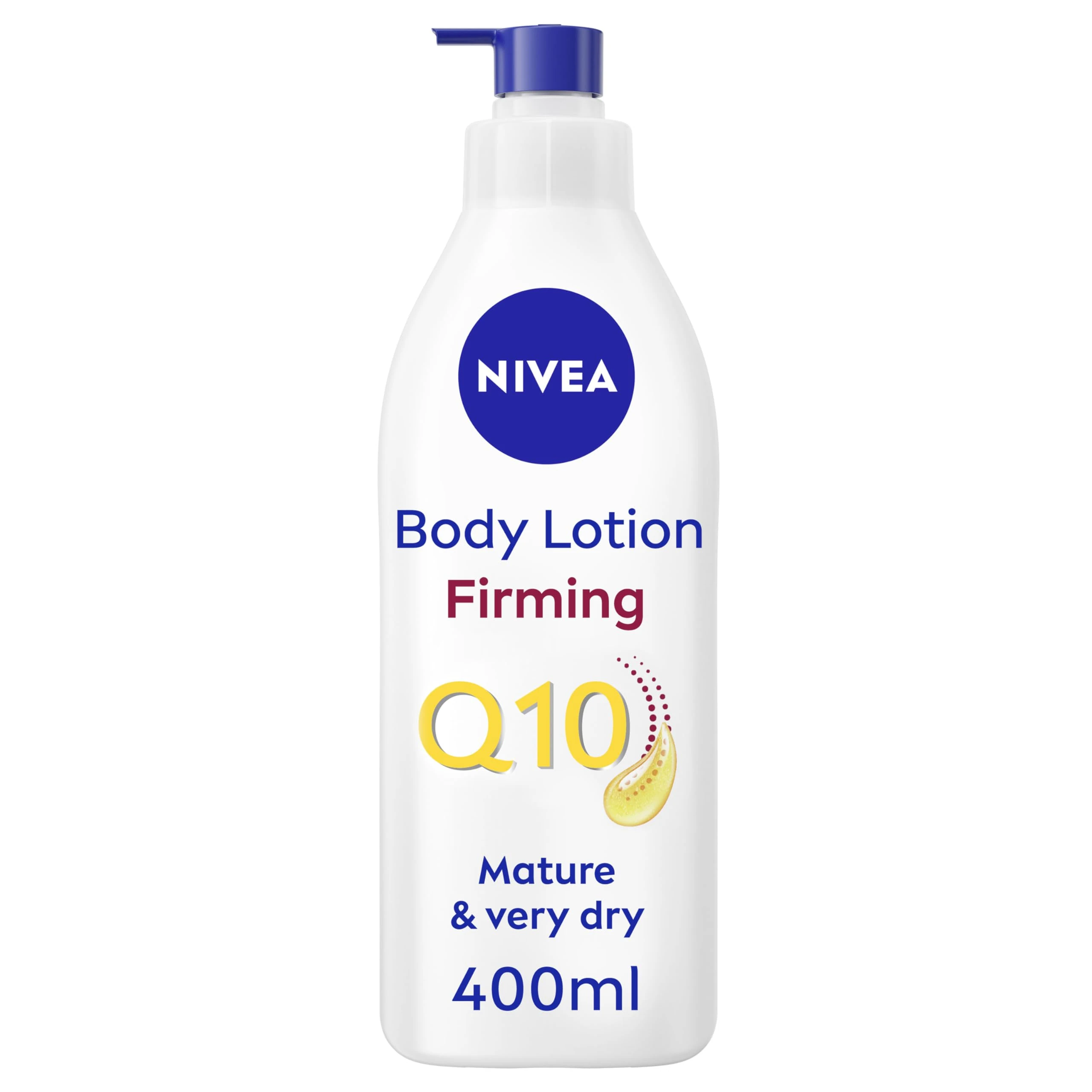 NIVEA Q10 60+ Mature Skin Body Lotion (400ml), Nourishing Firming Cream with Q10 and Argan Oil, NIVEA 72H Moisturising Cream for Ageing and Mature Skin