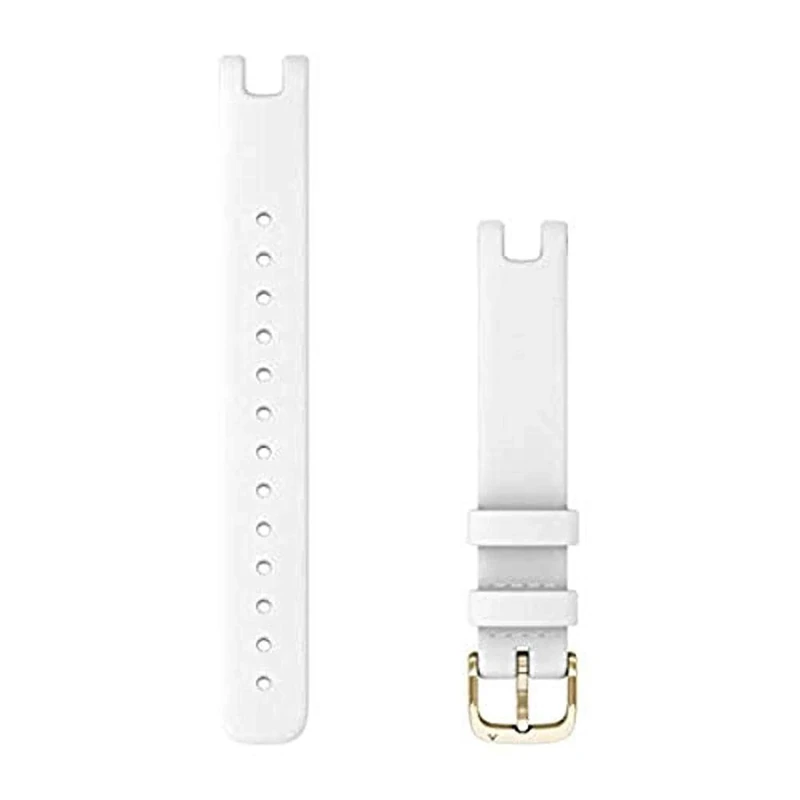 Garmin Lily (14mm) Bands, suitable for Lily Classic and Sport Edition only, Original accessory, fits wrists with 110-175mm circumference, White Italian Leather
