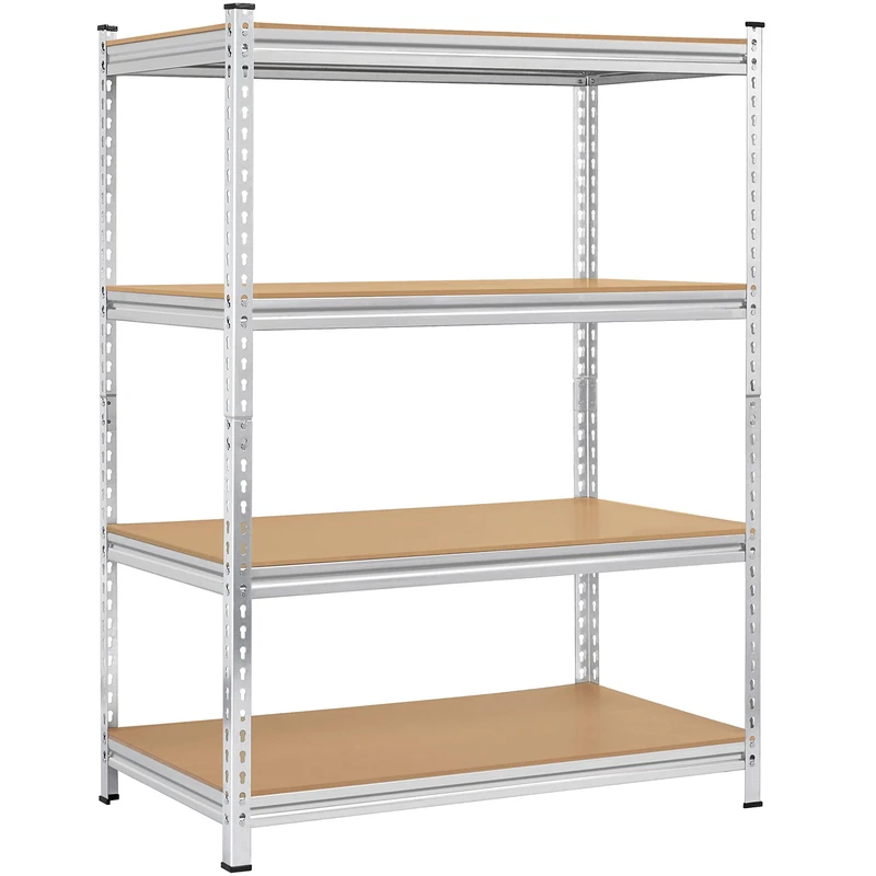 Yaheetech 4-Tier Silver Shelving Frame 112x60x150cm Garage Storage Racking