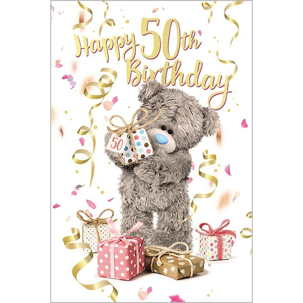 Me To You 50th 50 3D Holographic Hologram Bear Teddy BIRTHDAY Card