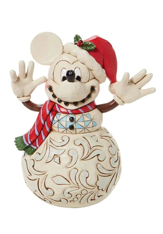 Disney Traditions Mickey Mouse Snowman Figurine, Multicoloured, 17cm, 6008976