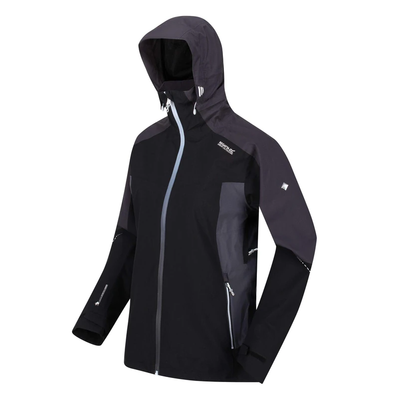 Regatta Womens Oklahoma VI Waterproof Breathable Summer Jacket Black/Ash, M