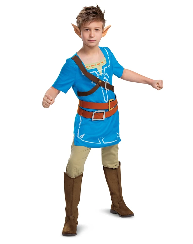 Disguise Official Legend of Zelda Costume Kids, Link Costume Kids Breath of the Wild Costume, Nintendo Costume Fancy Dress Up Outfit for Children World Book Day Costumes for Boys Large