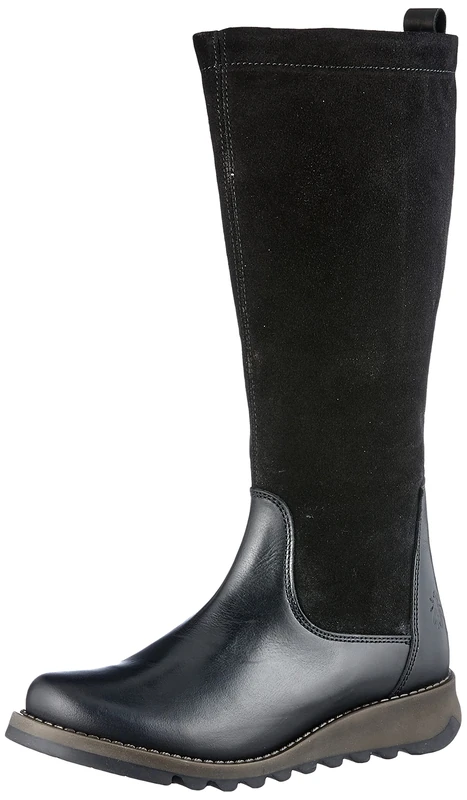 Fly London Women's SEME828FLY Knee High Boot, Black, 3 UK