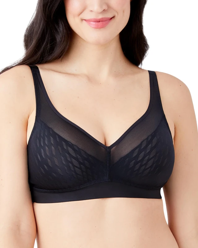 Wacoal Women's Elevated Allure Wirefree Bra, Opaque, Black, 38 E
