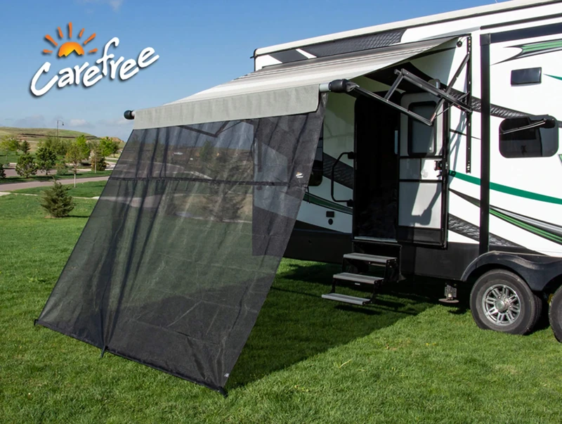 Carefree 701308ACD Black 13' x 8' Drop RV Awning EZ Zip Blocker