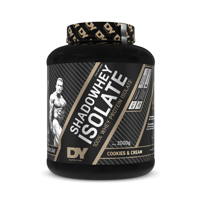DY Nutrition - Shadowhey Isolate Protein Powder 2kg | 25g Protein per Serving | 66 Servings | 7.3g of BCAAs | Cold Processing Filtered | Premium Absorption Lactose Free (Cookies)