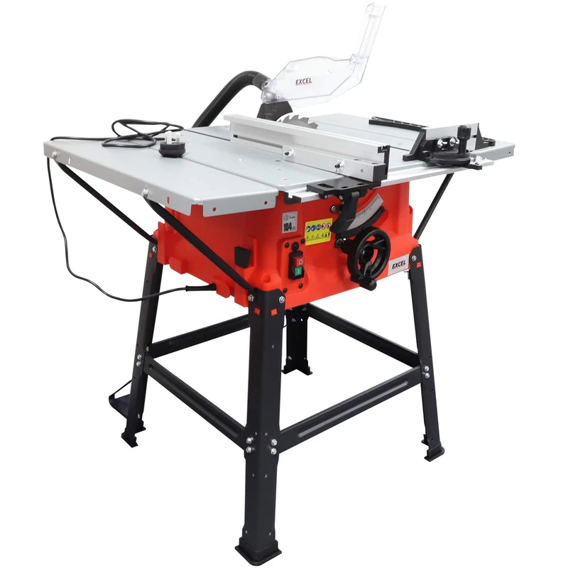 Excel TableSaw - CircularSaw Function 1800W 10” (250mm) with 5000rpm Underframe – High Spec with Attachable Table Sides – Make Longitudinal & Angle Cuts with Carbide-TippedSaw Blade Fixable