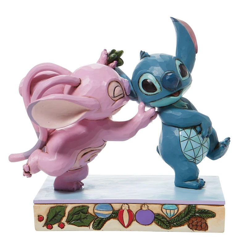 Jim Shore Stitch & Angel With Mistletoe Figurine